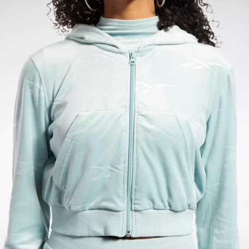 Hoodies & Sweatshirts | Reebok Hoodies & Sweatshirts Classics Energy Q4 Velour Zip-Up Sweatshirt