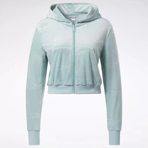 Hoodies & Sweatshirts | Reebok Hoodies & Sweatshirts Classics Energy Q4 Velour Zip-Up Sweatshirt