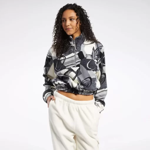 Hoodies & Sweatshirts | Reebok Hoodies & Sweatshirts Classics Winter Print Half-Zip Sweatshirt