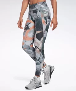 Leggings & Tights | Reebok Leggings & Tights Lux Allover Print Bold Leggings