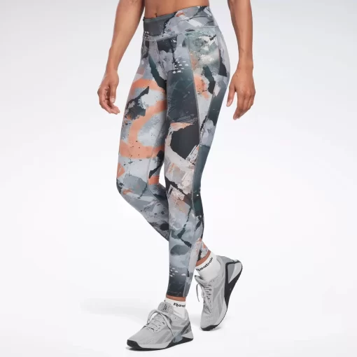 Leggings & Tights | Reebok Leggings & Tights Lux Allover Print Bold Leggings