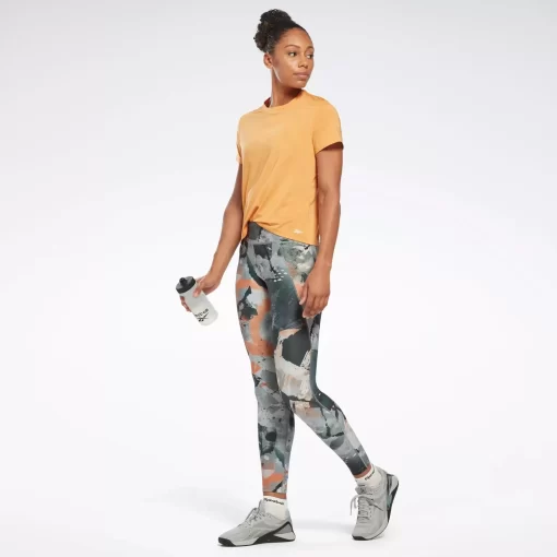 Leggings & Tights | Reebok Leggings & Tights Lux Allover Print Bold Leggings