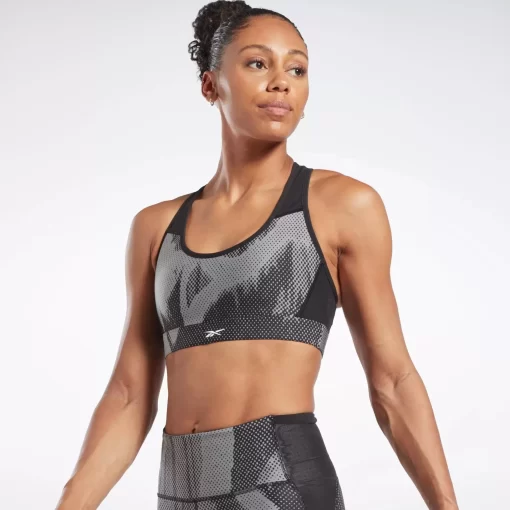 Sports Bras | Reebok Sports Bras Lux Perform Allover Print Racer Bra