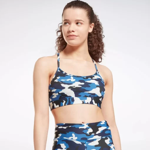 Sports Bras | Reebok Sports Bras Lux Skinny Strap Camo Print Sports Bra