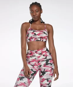 Sports Bras | Reebok Sports Bras Lux Skinny Strap Camo Print Sports Bra