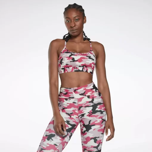 Sports Bras | Reebok Sports Bras Lux Skinny Strap Camo Print Sports Bra