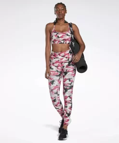 Sports Bras | Reebok Sports Bras Lux Skinny Strap Camo Print Sports Bra