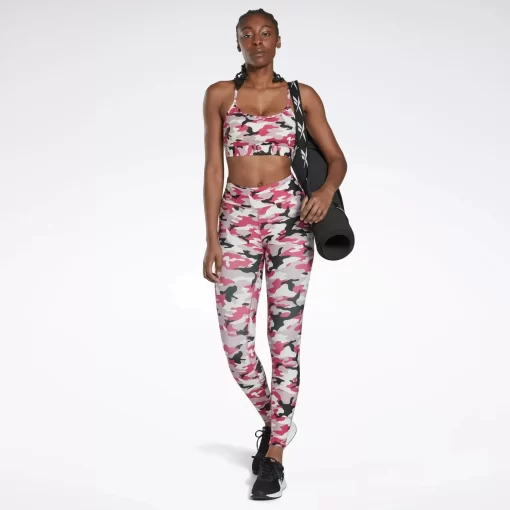 Sports Bras | Reebok Sports Bras Lux Skinny Strap Camo Print Sports Bra