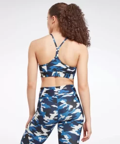 Sports Bras | Reebok Sports Bras Lux Skinny Strap Camo Print Sports Bra