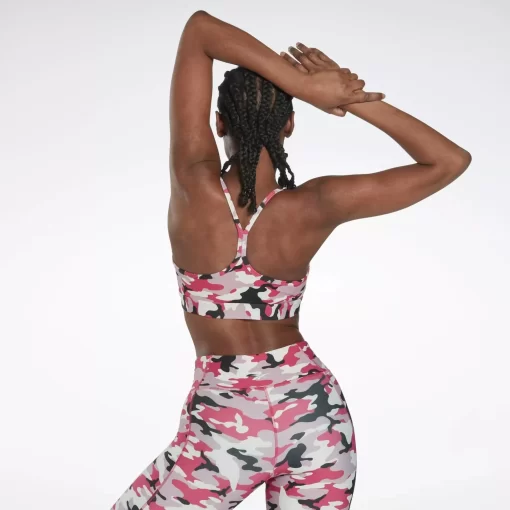 Sports Bras | Reebok Sports Bras Lux Skinny Strap Camo Print Sports Bra