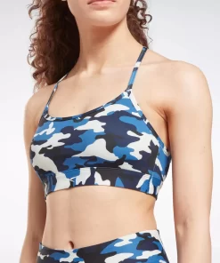 Sports Bras | Reebok Sports Bras Lux Skinny Strap Camo Print Sports Bra