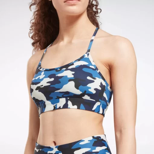 Sports Bras | Reebok Sports Bras Lux Skinny Strap Camo Print Sports Bra