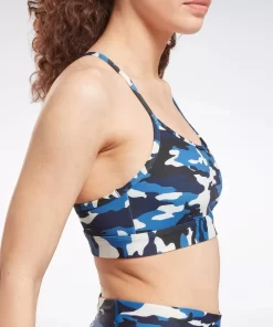 Sports Bras | Reebok Sports Bras Lux Skinny Strap Camo Print Sports Bra