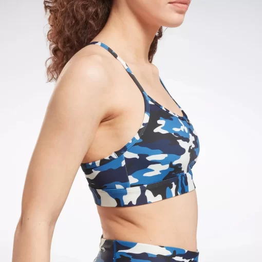 Sports Bras | Reebok Sports Bras Lux Skinny Strap Camo Print Sports Bra