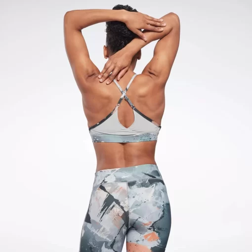 Sports Bras | Reebok Sports Bras Lux Strappy Allover Print Bold Bra