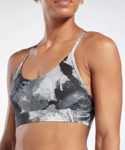 Sports Bras | Reebok Sports Bras Lux Strappy Allover Print Bold Bra