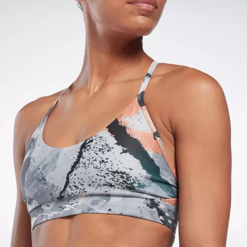 Sports Bras | Reebok Sports Bras Lux Strappy Allover Print Bold Bra