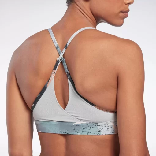 Sports Bras | Reebok Sports Bras Lux Strappy Allover Print Bold Bra