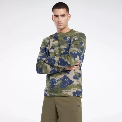 Hoodies & Sweatshirts | Reebok Hoodies & Sweatshirts Identity Modern Camo Fleece Crew Sweatshirt