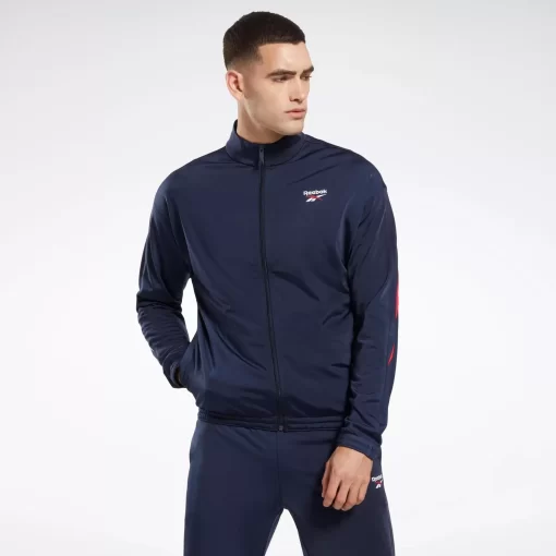 Jackets | Reebok Jackets Identity Vector Knit Track Jacket