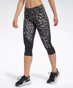 Leggings & Tights | Reebok Leggings & Tights Running Printed Capri Leggings