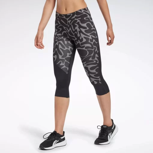 Leggings & Tights | Reebok Leggings & Tights Running Printed Capri Leggings