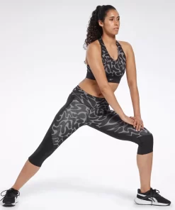 Leggings & Tights | Reebok Leggings & Tights Running Printed Capri Leggings