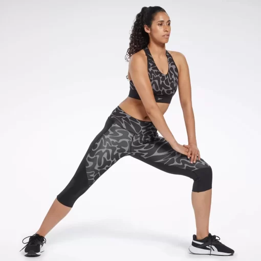 Leggings & Tights | Reebok Leggings & Tights Running Printed Capri Leggings