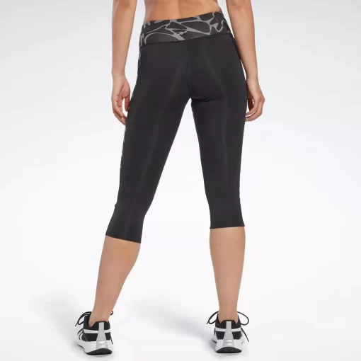 Leggings & Tights | Reebok Leggings & Tights Running Printed Capri Leggings