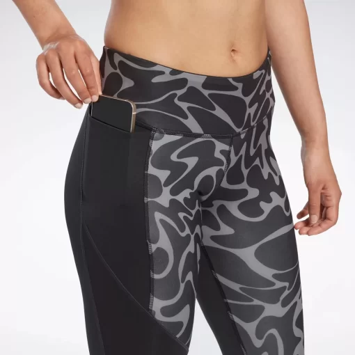 Leggings & Tights | Reebok Leggings & Tights Running Printed Capri Leggings