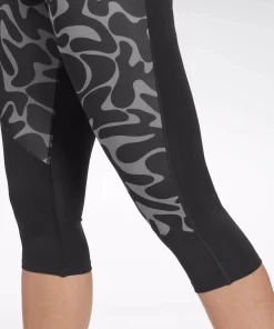 Leggings & Tights | Reebok Leggings & Tights Running Printed Capri Leggings