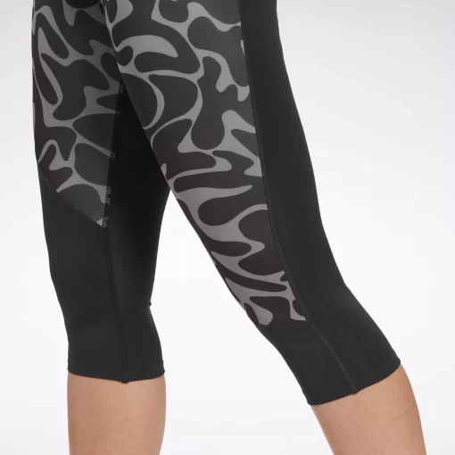 Leggings & Tights | Reebok Leggings & Tights Running Printed Capri Leggings