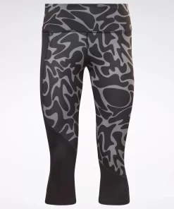 Leggings & Tights | Reebok Leggings & Tights Running Printed Capri Leggings