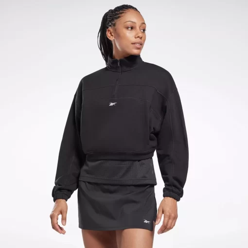 Hoodies & Sweatshirts | Reebok Hoodies & Sweatshirts Workout Ready Knit 1/4 Zip Sweatshirt